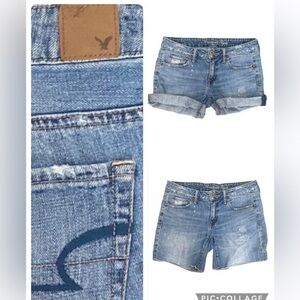 American Eagle Denim Distressed Destroyed Jean Shorts 2